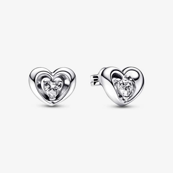Radiant Heart & Floating Stone Stud Earrings - PANDORA - Suuri valikoima & ilmainen lahjapaketointi - Nordicspectra.fi
