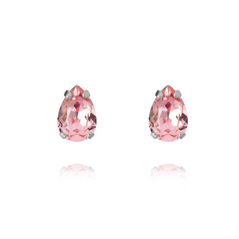 Caroline Svedbom - Petite Drop Stud Earrings Rhodium Light Rose
