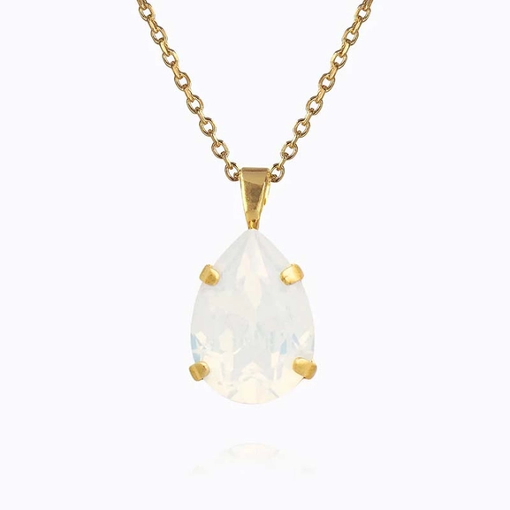 Mini Drop Necklace Gold White Opal - Caroline Svedbom - Snabb frakt & paketinslagning - Nordicspectra.se