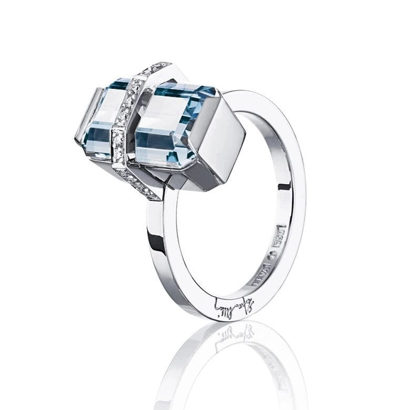 Little Bend Over Aquamarine White Gold - Efva Attling - Suuri valikoima & ilmainen lahjapaketointi - Nordicspectra.fi