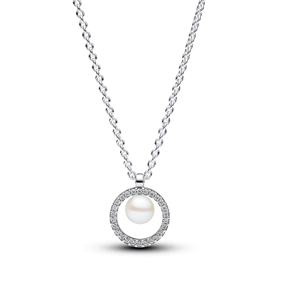 Behandelte Süßwasserzuchtperle & Pavé Collier-Halskette - PANDORA - Nordic Spectra
