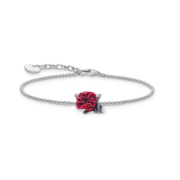 Bracelet with Red Rose - Thomas Sabo - Suuri valikoima & ilmainen lahjapaketointi - Nordic Spectra