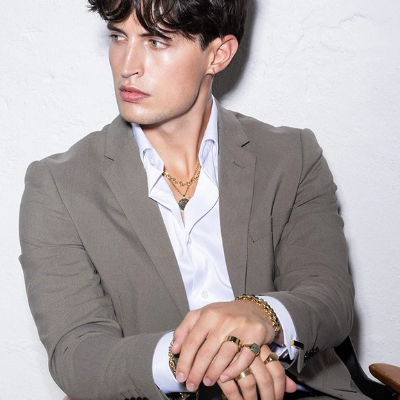 CHARLIE Chain 7 mm Halsband Guld - AROCK - Trendiga herrsmycken - Nordic Spectra