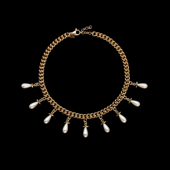 Chunky Chain Pearls Necklace Gold - Maria Nilsdotter - Suuri valikoima & ilmainen lahjapaketointi - Nordic Spectra