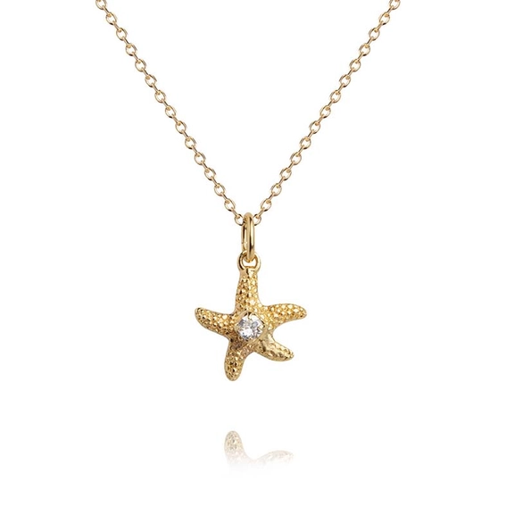 Mini Sea Star Necklace Gold Crystal - Caroline Svedbom - Snabb frakt & paketinslagning - Nordicspectra.se