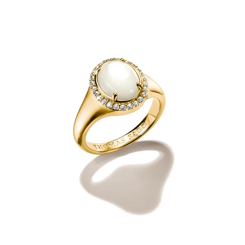 Thomas Sabo - Glittrande P&auml;rlemor Ring Guld