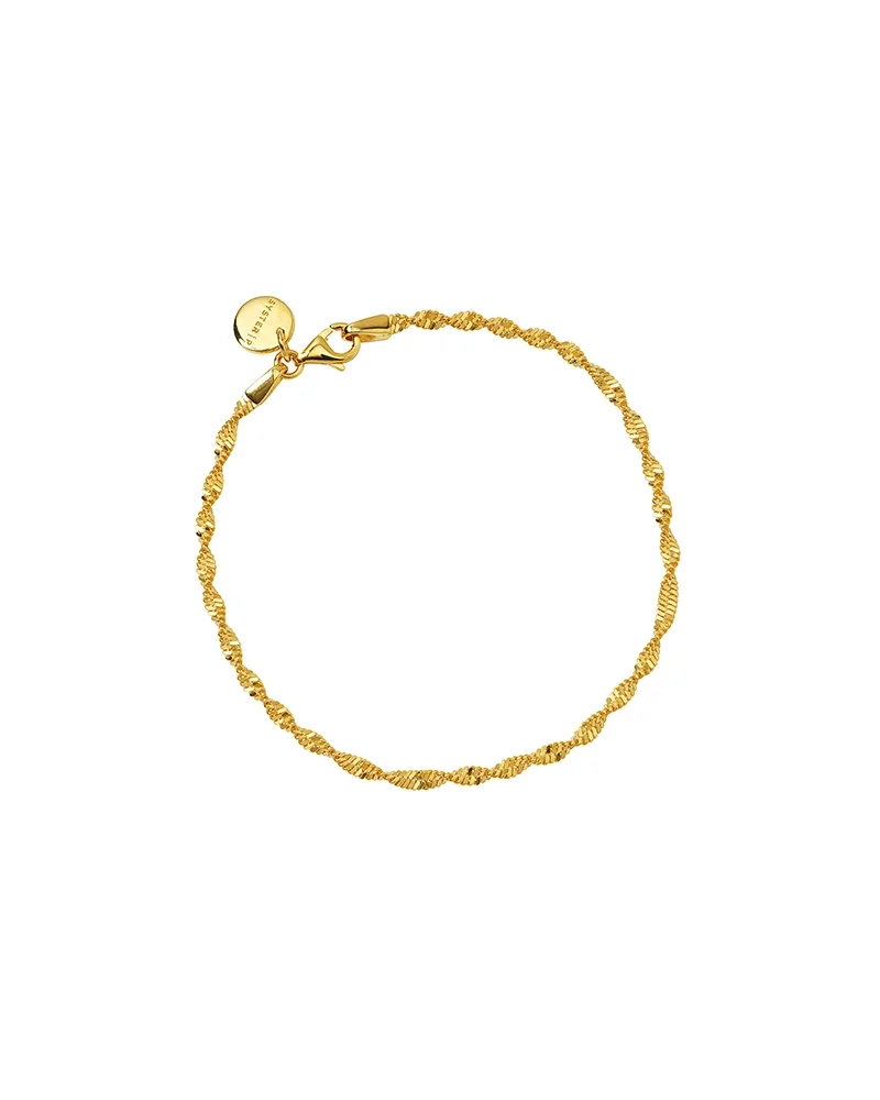 Herringbone Twisted Bracelet Gold i 18K guldpläterat silver