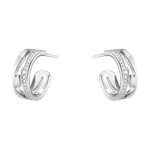 Fusion Creolen Weißes Gold von Georg Jensen, Schneller Versand - Nordicspectra.de