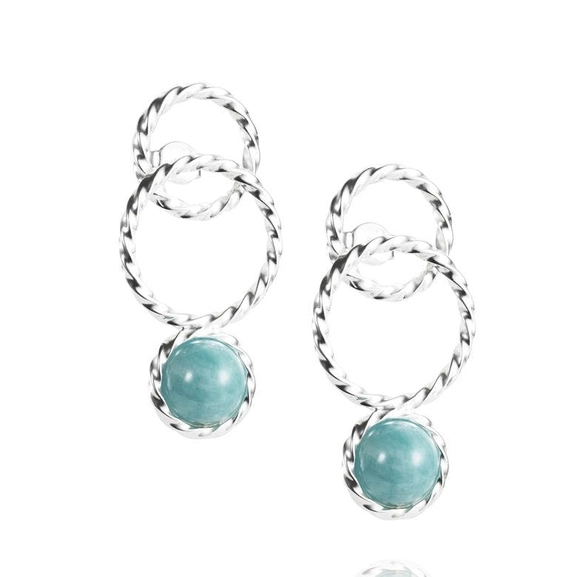 Twisted Orbit Earrings - Amazonite - Efva Attling - Suuri valikoima & ilmainen lahjapaketointi - Nordicspectra.fi