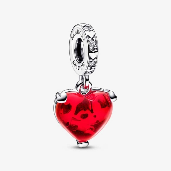 Disney Mickey & Minnie Mouse Kiss Red Murano Glass Dangle Charm - PANDORA - Suuri valikoima & ilmainen lahjapaketointi - Nordicspectra.fi