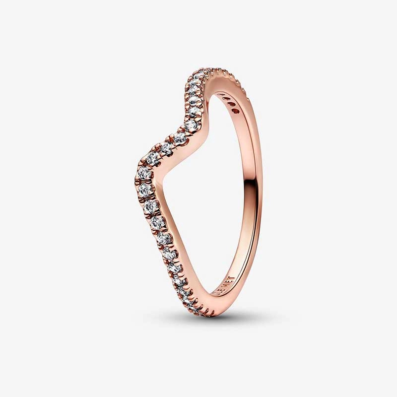 PANDORA - Sparkling Wave Ring Rosé