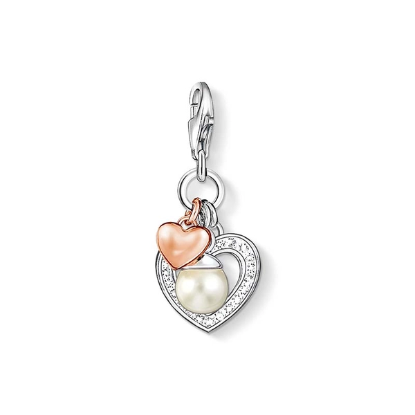 Charm-Anhänger Herzen mit Perle von Thomas Sabo, Schneller Versand - Nordicspectra.de