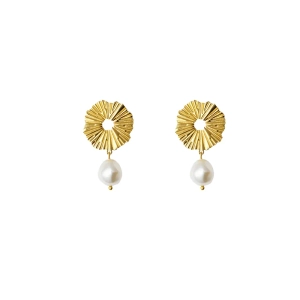 Vassia Pearl Earring Gold Pearl - Caroline Svedbom - Nopea toimitus ja lahjapakkaus