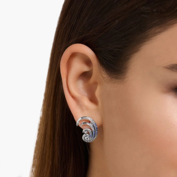 Ohrclip Welle Mit Blauen Steinen von Thomas Sabo, Schneller Versand - Nordicspectra.de