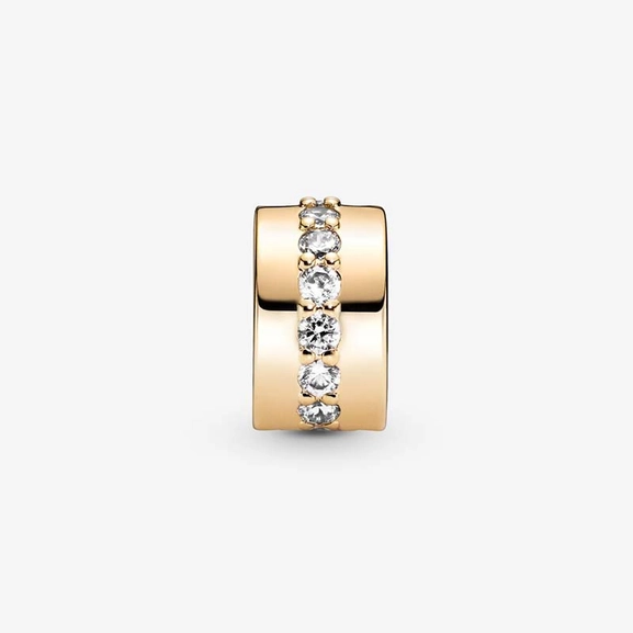 Klar Glittrande Rad Clipberlock 14K Guld - PANDORA - Snabb frakt & paketinslagning - Nordicspectra.se