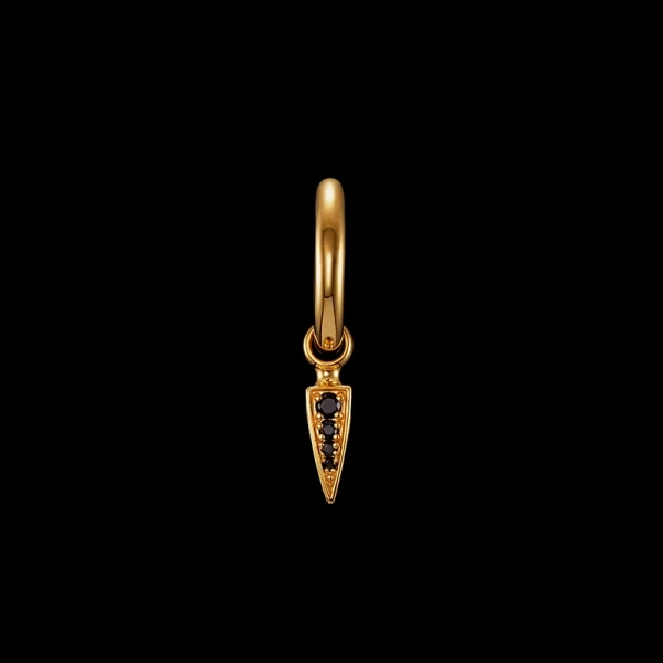 Tiny Poison Arrow Pavé Earring i svart spinell och 18K guldpläterat silver