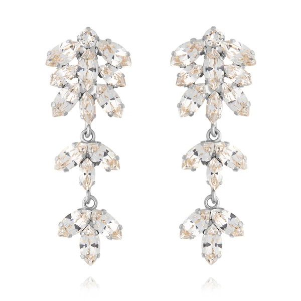 Falling In Love Earrings i rhodiumpläterad mässing med glittrande kristaller