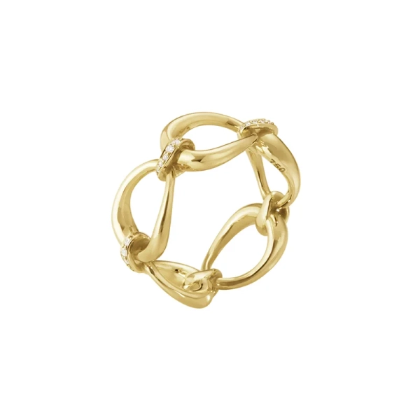 Offspring Länkad Ring i 18K guld med diamanter från Georg Jensen