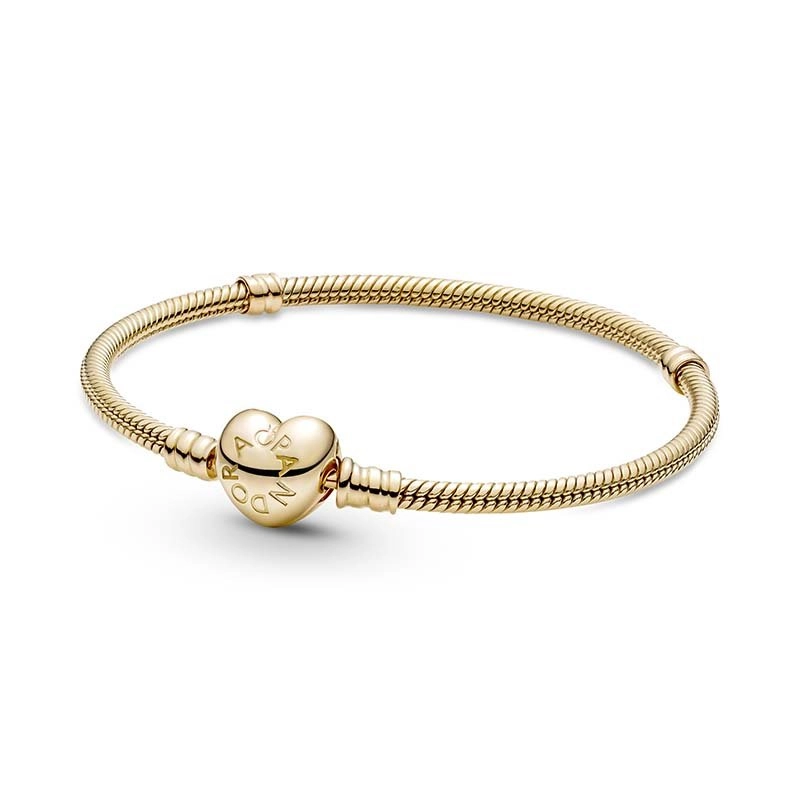 PANDORA - Moments Hjärtlås Ormkedjearmband 14K Guld