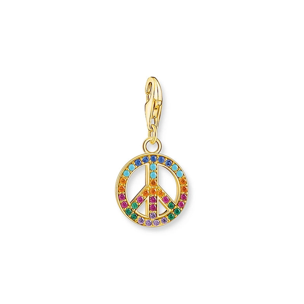 Charm-Anhänger Peace mit bunten Steinen Gold von Thomas Sabo, Schneller Versand - Nordicspectra.de
