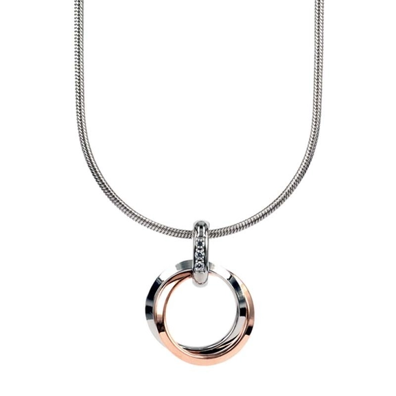 CAROLIN Kort Halsband Rosé/Stål - Astrid & Agnes - Snabb frakt & paketinslagning - Nordicspectra.se