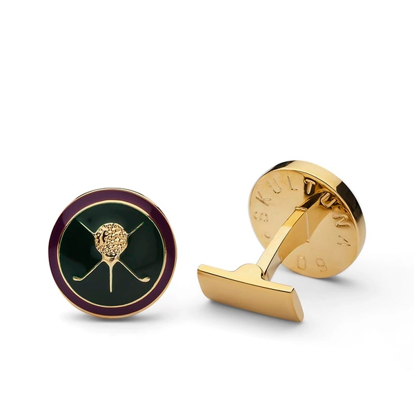 Manschettknappar Golf Guld / Lila - Skultuna - Snabb frakt & paketinslagning - Nordicspectra.se