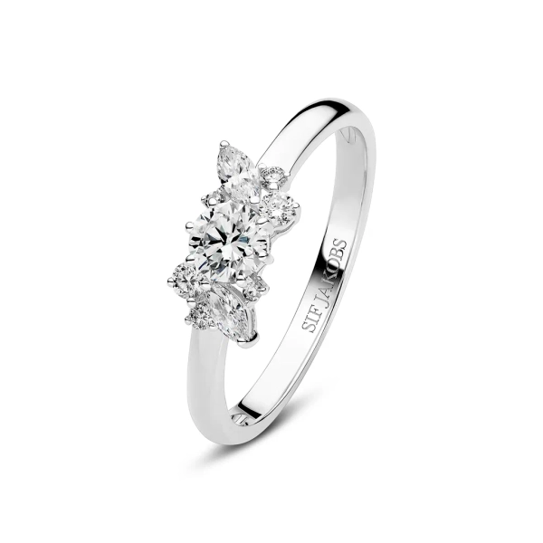 Lovere Ring 14K vitguld med labbodlade diamanter i olika former