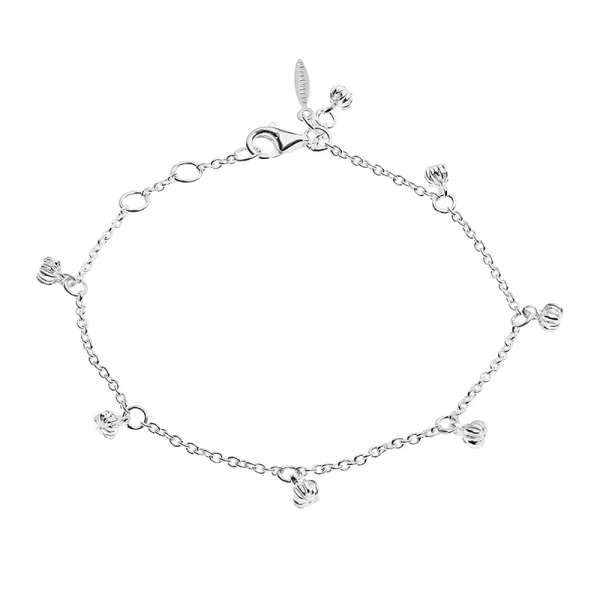 Neues Bud Drop Full Armband in Silber mit Blütenknospen-Anhängern