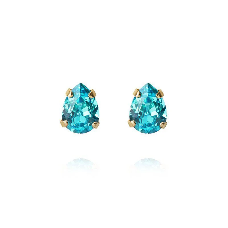 Caroline Svedbom - Superpetite Drop Earrings Gold Aquamarine
