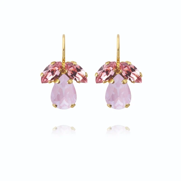 Timo Earrings i guld med mjukt rosa kristaller