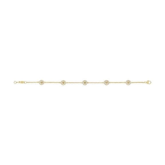 Daisy Mini Armband Gold Mit Weiße Emaille von Georg Jensen, Schneller Versand - Nordicspectra.de