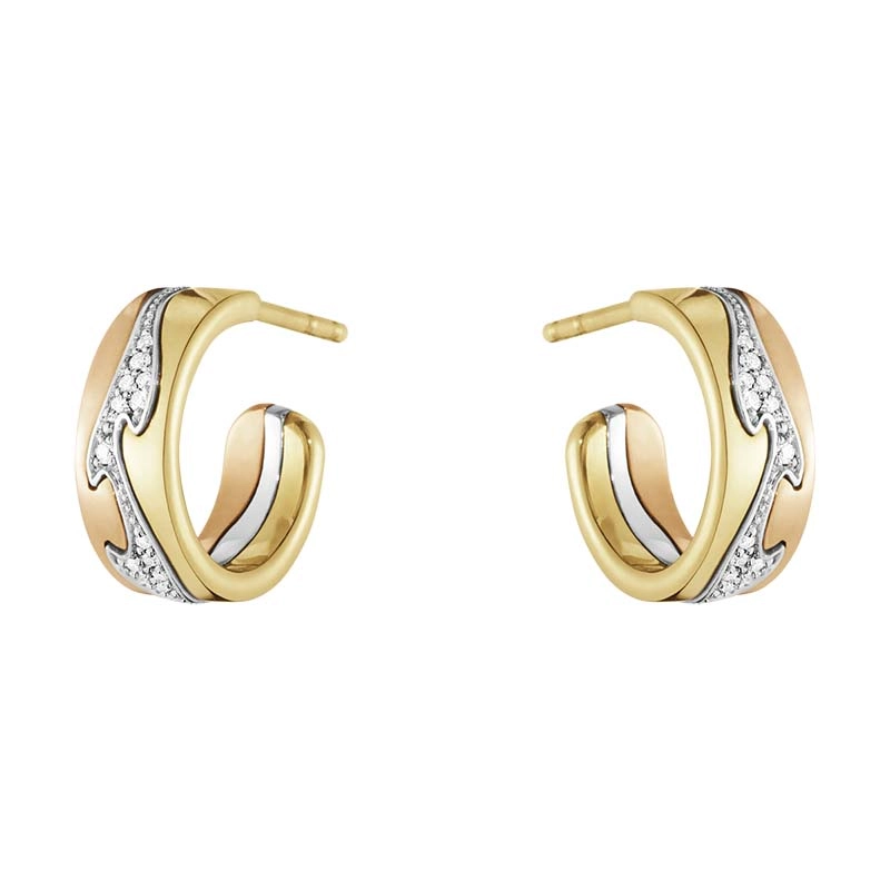 Georg Jensen - Fusion Örhängen Små med 0.08 ct Diamanter Pavé