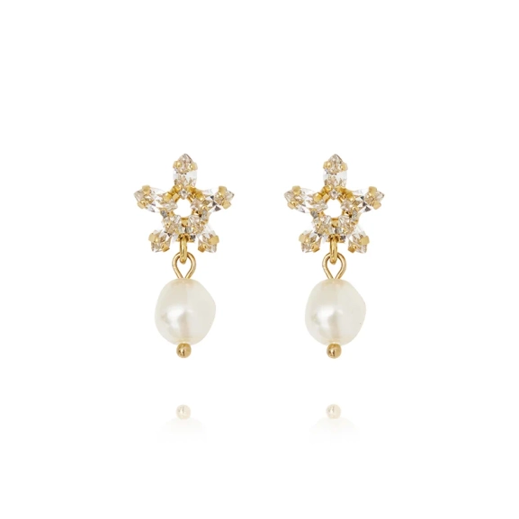 Emmy Earrings Gold Pearl / Crystal - Caroline Svedbom - Snabb frakt & paketinslagning - Nordic Spectra