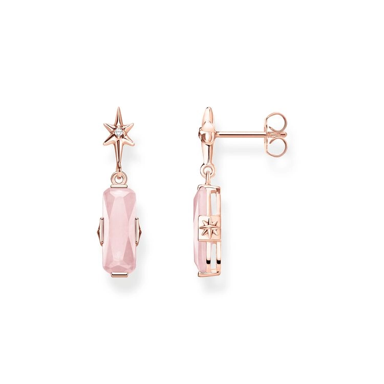 Thomas Sabo – Stiftörhängen Rosa Sten med Stjärna Rosé