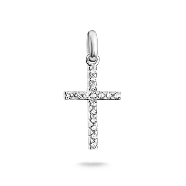 CC Connect Kors med Glittrande Stenar i silver med cubic zirconia