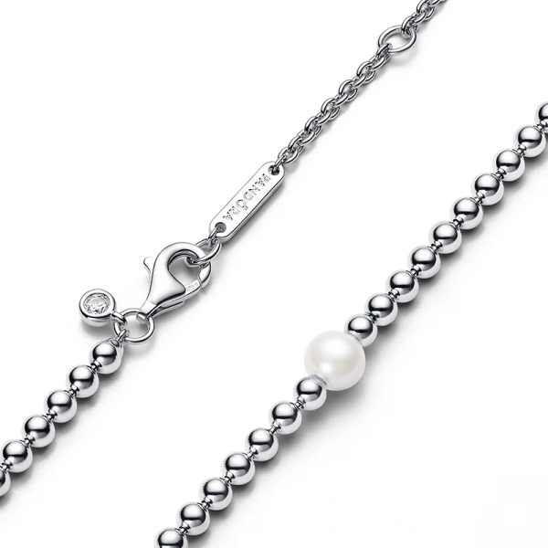 Behandelte Süßwasserzuchtperle & Kugeln Collier-Halskette - PANDORA - Nordic Spectra