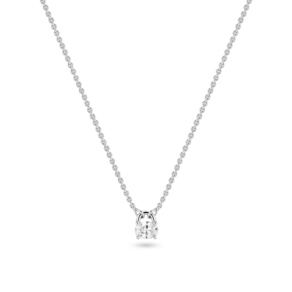 Ovale halsband i silver med gnistrande cubic zirconia-sten från Sif Jakobs