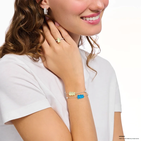 HARIBO Armband Gummibjörn Vit med Pärla & Sten - Thomas Sabo - Snabb leverans & paketinslagning - Nordic Spectra