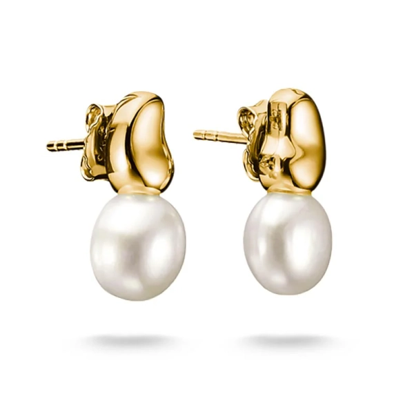 Natural Beauty Stud Earrings with Pearls Gold - Thomas Sabo - Suuri valikoima & ilmainen lahjapaketointi - Nordic Spectra