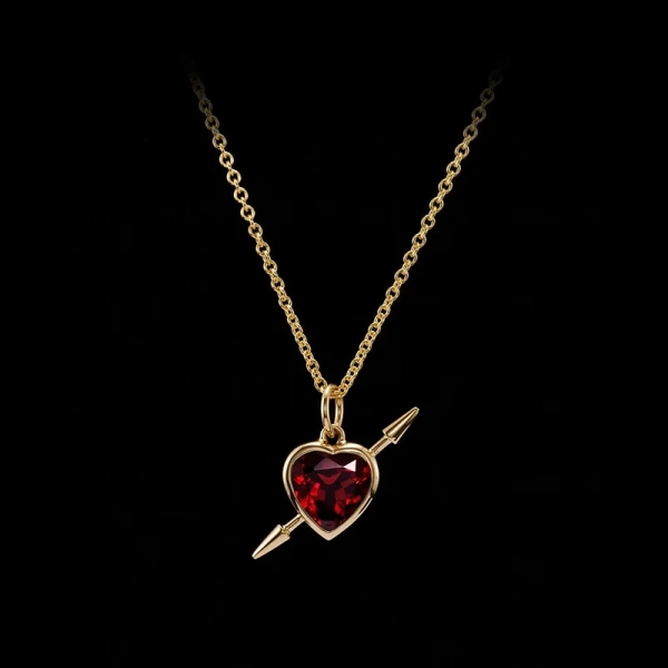 Rebel Love Necklace Red Garnet Gold - Maria Nilsdotter - Schmuck im skandinavischen Design - Nordic Spectra