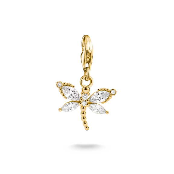 Sparkling Dragonfly Charm Gold - Thomas Sabo - Suuri valikoima & ilmainen lahjapaketointi - Nordic Spectra