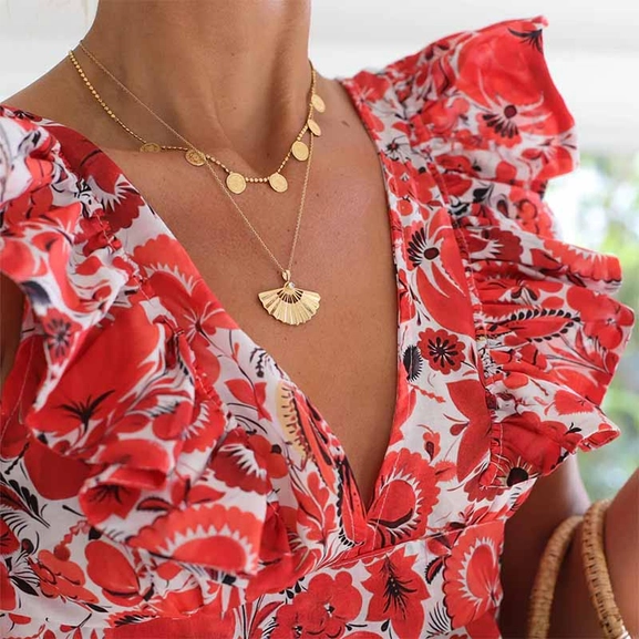 Sunfeather Necklace Gold Crystal  - Caroline Svedbom - Snabb frakt & paketinslagning - Nordicspectra.se