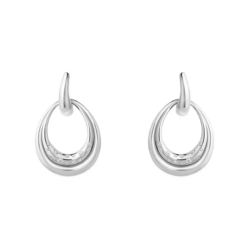 Georg Jensen - Offspring Dubbla &Ouml;rh&auml;ngen Mellan med Diamanter