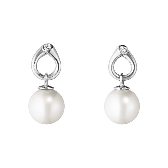 Magic Ohrringe Weißes Gold Mit Perlen Und Diamanten von Georg Jensen, Schneller Versand - Nordicspectra.de
