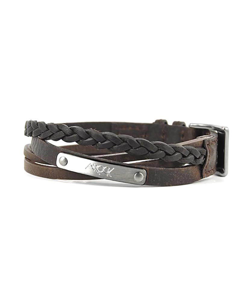ICON Läder Armband Brun - AROCK - Snabb frakt & paketinslagning - Nordicspectra.se