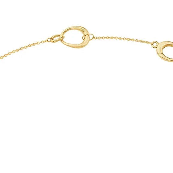 Offspring Multi Halsband Guld i 18K gult guld med ovala ringar på en fin kedja