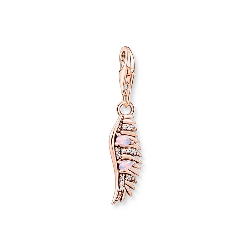 Fenixfjäder Rosa Stenar Roséguld Berlock