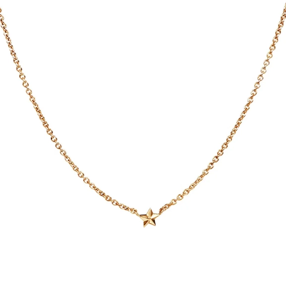Micro Catch A Falling Star Halskette Gold in 18K Gold mit kleinem Stern