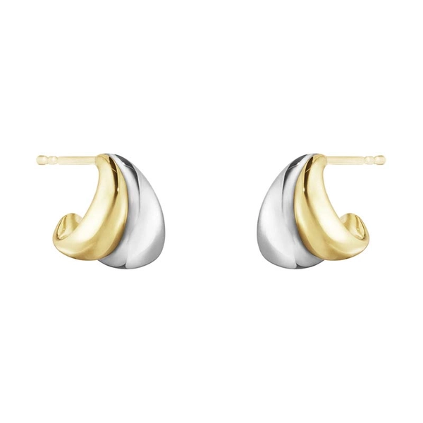 Curve Ohrringe Silber & Guld Klein von Georg Jensen, Schneller Versand - Nordicspectra.de