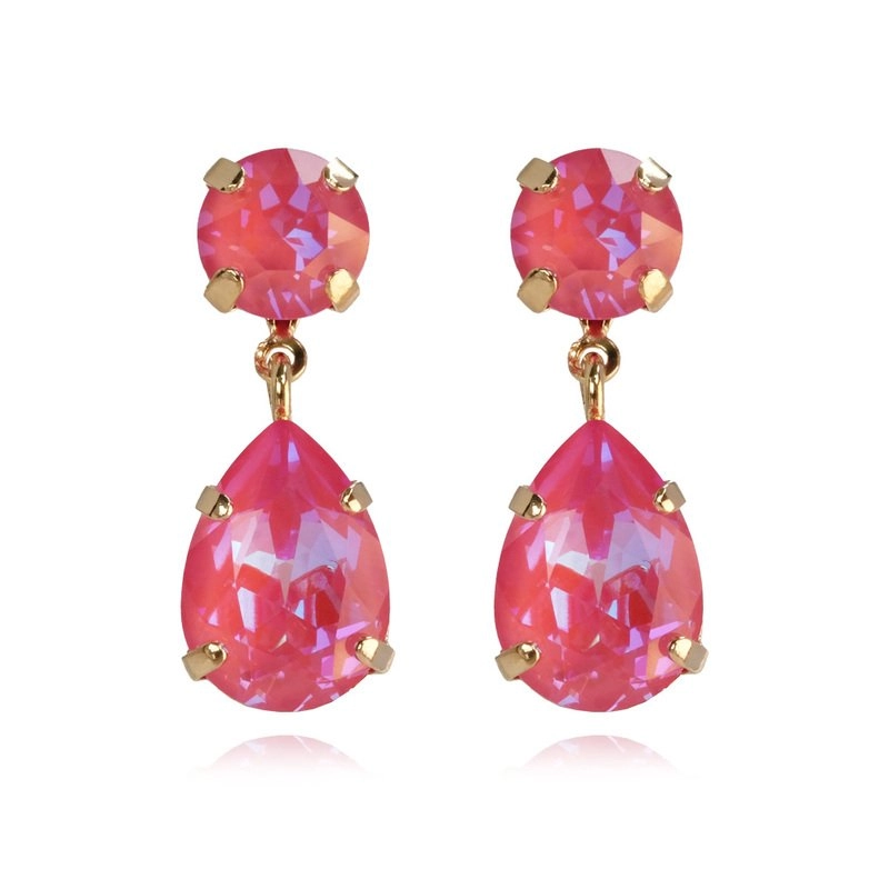 Caroline Svedbom - Mini Drop Earrings Gold Lotus Pink Delite